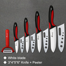 Load image into Gallery viewer, Kitchen Knife Ceramic Knife Cooking set 3&quot; 4&quot; 5&quot; 6&quot; inch + peeler White Blade Paring Fruit Vege Chef Knife Kitchen Tools