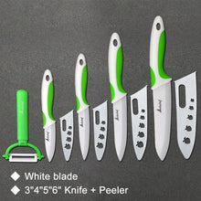 Load image into Gallery viewer, Kitchen Knife Ceramic Knife Cooking set 3&quot; 4&quot; 5&quot; 6&quot; inch + peeler White Blade Paring Fruit Vege Chef Knife Kitchen Tools