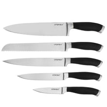 Load image into Gallery viewer, Hot 5Pcs/set  Stainless Steel Kitchen Knives POM Black Handle Bread Chef Knives Slicing Utility Paring Knife Multi Cooking Tools