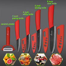 Load image into Gallery viewer, Kitchen Knife Ceramic Knife Cooking set 3&quot; 4&quot; 5&quot; 6&quot; inch + peeler Black Blade Paring Fruit Vegetable Chef Knife Kitchen Tools