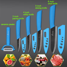 Load image into Gallery viewer, Kitchen Knife Ceramic Knife Cooking set 3&quot; 4&quot; 5&quot; 6&quot; inch + peeler Black Blade Paring Fruit Vegetable Chef Knife Kitchen Tools