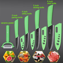 Load image into Gallery viewer, Kitchen Knife Ceramic Knife Cooking set 3&quot; 4&quot; 5&quot; 6&quot; inch + peeler Black Blade Paring Fruit Vegetable Chef Knife Kitchen Tools