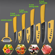 Load image into Gallery viewer, Kitchen Knife Ceramic Knife Cooking set 3&quot; 4&quot; 5&quot; 6&quot; inch + peeler Black Blade Paring Fruit Vegetable Chef Knife Kitchen Tools