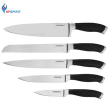 Load image into Gallery viewer, Hot 5Pcs/set  Stainless Steel Kitchen Knives POM Black Handle Bread Chef Knives Slicing Utility Paring Knife Multi Cooking Tools
