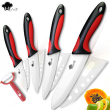 Load image into Gallery viewer, Ceramic Knife Kitchen Knives 3 4 5 6 inch with Peeler Chef Paring Fruit Vegetable Utility Slicer Knife White Blade Cooking Set