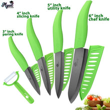 Load image into Gallery viewer, Ceramic Knife 3 4 5 6 inch paring utility slicing chef meat kitchen Knives Black Zirconia blade color anti-slip handle cutter