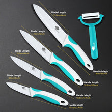 Load image into Gallery viewer, Ceramic Knife Kitchen Knives 3 4 5 6 inch with Peeler Chef Paring Fruit Vegetable Utility Slicer Knife White Blade Cooking Set