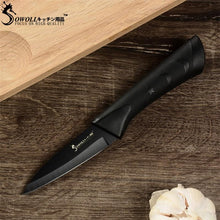 Load image into Gallery viewer, Sowoll Fashion Black Stainless Steel Kitchen Knife Set Germany Steel Ultra Sharp Blade Kitchen Knive 7Cr17 Kitchen Tools 6 PCS