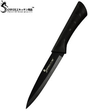 Load image into Gallery viewer, SOWOLL Stainless Steel Kitchen Knife 6 Piece Set Non Slip Handle 3.5&quot; 5&quot; 7&quot; 8&quot; 8&quot; 8&quot; Black Blade Stainless Steel Knife For Sale