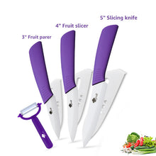 Load image into Gallery viewer, Ceramic Knives Kitchen knives 3 4 5 6 inch Chef knife Cook Set+peeler white zirconia blade Multi-color Handle High Quality