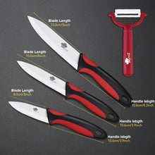 Load image into Gallery viewer, Ceramic Knife Kitchen Knives 3 4 5 6 inch with Peeler Chef Paring Fruit Vegetable Utility Slicer Knife White Blade Cooking Set