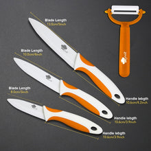 Load image into Gallery viewer, Ceramic Knife Kitchen Knives 3 4 5 6 inch with Peeler Chef Paring Fruit Vegetable Utility Slicer Knife White Blade Cooking Set