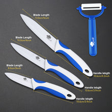 Load image into Gallery viewer, Ceramic Knife Kitchen Knives 3 4 5 6 inch with Peeler Chef Paring Fruit Vegetable Utility Slicer Knife White Blade Cooking Set