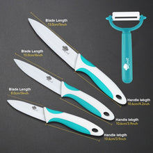 Load image into Gallery viewer, Ceramic Knife Kitchen Knives 3 4 5 6 inch with Peeler Chef Paring Fruit Vegetable Utility Slicer Knife White Blade Cooking Set