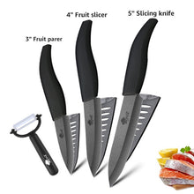 Load image into Gallery viewer, Ceramic Knife 3 4 5 6 inch paring utility slicing chef meat kitchen Knives Black Zirconia blade color anti-slip handle cutter