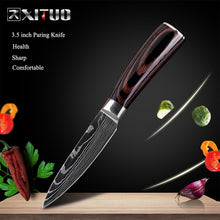 Load image into Gallery viewer, XITUO 8&quot;inch japanese kitchen knives Imitation Damascus pattern chef knife Sharp Santoku Cleaver Slicing Utility Knives tool EDC