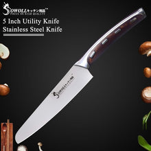 Load image into Gallery viewer, Sowoll Brand 4CR14 Stainless Steel Knife High Quality Kitchen Knives 5 inch Utility 6 inch Chef 7 inch Chopping Kitchen Knife