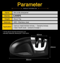 Load image into Gallery viewer, Stainless Steel Kitchen Knife Sharpener 3Stage Diamond Coated Wheel Knife Sharpening Tool Helps Repair Restore and Polish Blades